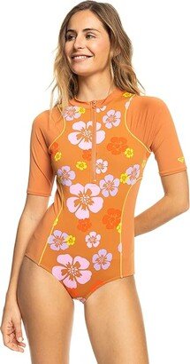 Kate Bosworth 3/4 Sleeve One-Piece Swimsuit (Sunburn Positivity Paradise) Women's Swimsuits One Piece