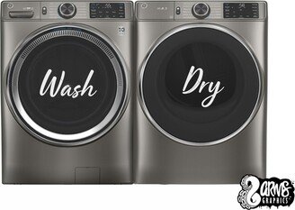 Wash Dry Decal Set | Farmhouse Decals Laundry Modern Room Decor Washer Dryer Sign