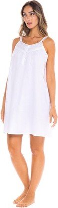 Alexander Del Rossa ADR Women' Pricilla Cotton Nightgown, Sleevele Victorian Sleepwear White Verion 1 Large