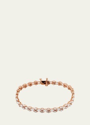 64 Facets 18k Rose Gold Diamond Tennis Bracelet