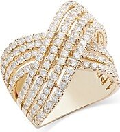 Diamond Crossover Ring in 14K Yellow Gold, 3.0 ct. t.w.