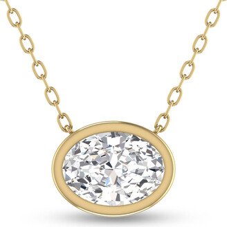 Lab Grown Diamonds Lab Grown 3/4 CTW Oval Bezel Set Diamond Solitaire Pendant in 14K Yellow Gold