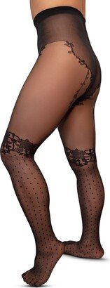 LECHERY® Lace & Dot Tights