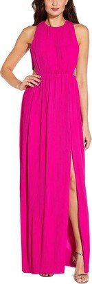 Womens Pleated Maxi Evening Dress