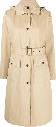 Belted Mid-Length Trench Coat-AA