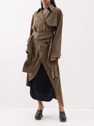 Asymmetric Cotton-blend Trench Coat