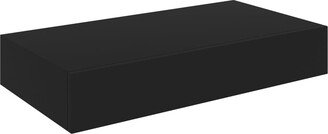 Floating Wall Shelf with Drawer Black 18.9
