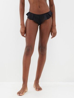 Flutter Ruffled-trim Silk-blend Briefs