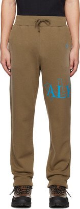 Khaki Printed Lounge Pants-AA