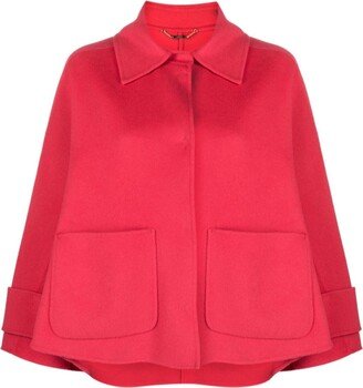 Pointed-Collar Wool-Blend Coat