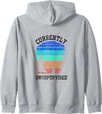 Party Unsupervised Cute Humor Teenager Currently Unsupervised Sarcastic Zip Hoodie