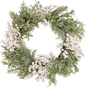 Northlight Unlit Berry and Frosted Pine Christmas Wreath, 28
