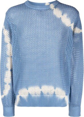 Bleached-Effect Open-Knit Jumper