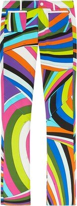 Iride-print cropped trousers