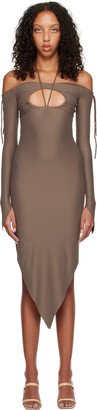 BINYA SSENSE Exclusive Brown Fuente Midi Dress