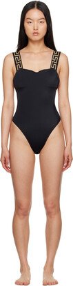 Black Greca One-Piece Swimsuit