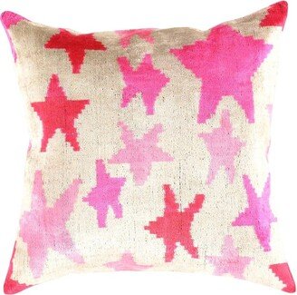 Unique Throw Pillow + Down Insert Made in USA, Couch Cushion, Handmade Luxury Fabric, Decorative Soft Velvet Ikat