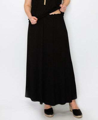 Plus Size Elastic Waist Maxi Skirts