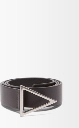 Triangle-buckle Smooth-leather Belt