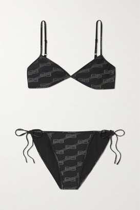 Printed Stretch Bikini - Black