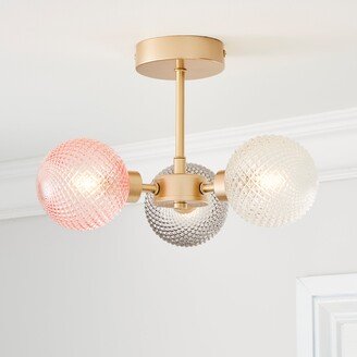 Dunelm Elodie 3 Light Semi Flush Ceiling Fitting Pink