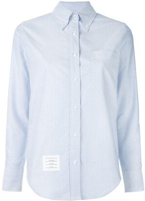 Classic Long Sleeve Button Down Shirt In Blue Oxford-AA