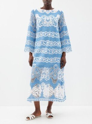 Seraphina Lace-appliqué Canvas Midi Dress