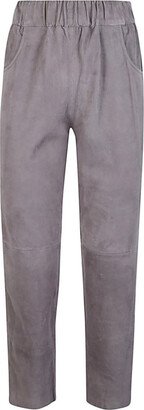 VIA MASINI 80 Elastic waist suede trousers