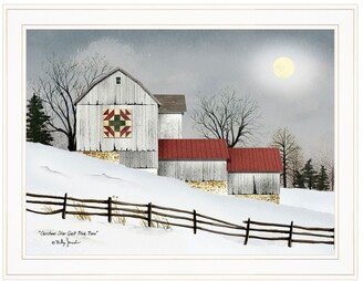 Christmas Star Quilt Block Barn by Billy Jacobs, Ready to hang Framed Print, White Frame, 27