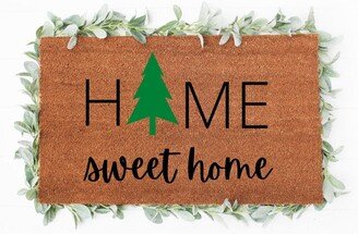 Home Sweet Christmas Tree Doormat- Christmas Doormat - Cute Doormat, Holiday Doormats, Decor, Farmhouse Decor