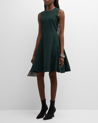 Kathleen Gathered-Paneled Sleeveless A-Line Dress