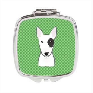 BB1132SCM Green Checkered Bull Terrier Compact Mirror