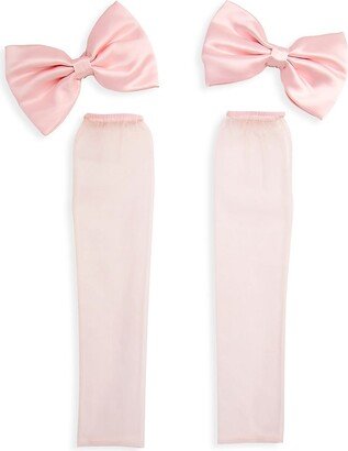 Tulle Sleeves & Silk Bows Set