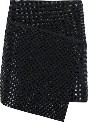 Mid-Rise Wrap Embellished Mini Skirt