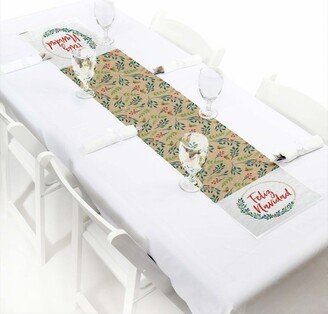 Big Dot of Happiness Feliz Navidad - Petite Holiday and Spanish Christmas Party Paper Table Runner - 12 x 60 inches