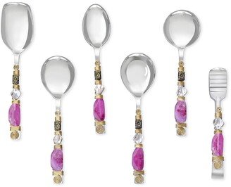 Tiramisu Pink Cascade Serving Spoons (Set Of 6)-AA