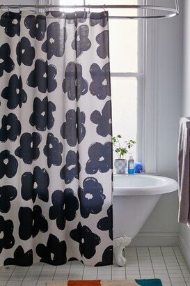 Bohomadic.Studio For Deny Black And White Daisy Pattern Shower Curtain