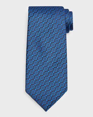 Men's Geometric Jacquard Silk Tie-AM