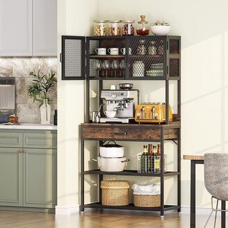 BLUEBELL Kitchen Bakers Rack with Storage Shelves Cabinet and Drawer