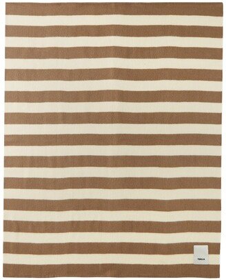 Beige & Brown Pure New Wool Blanket