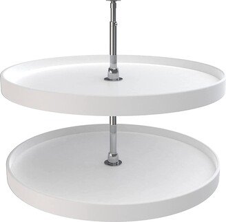 6072-24-11-52 24 Inch 2 Tier Full Circle Lazy Susan, White Polymer - 11.55