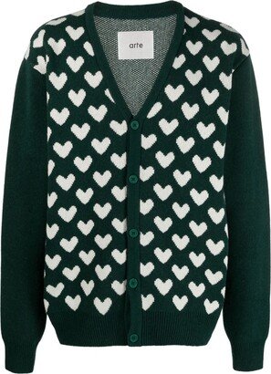 ARTE heart-motif V-neck cardigan