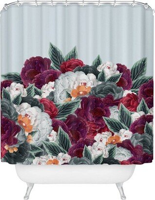 Iveta Abolina English Rose Shower Curtain Blue