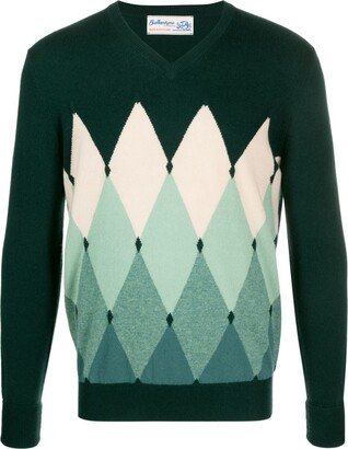 Argyle-Intarsia Cashmere Jumper