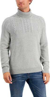 Men's Chunky Cable Knit Turtleneck Sweater, Created for Macy's