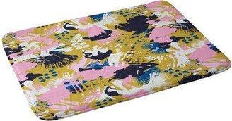 Marta Barragan Camarasa Abstract Brushstrokes Memory Foam Bath Mat Pink