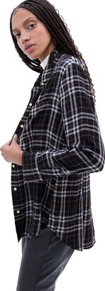 Womens Drapey Flannel Button Down Shirt