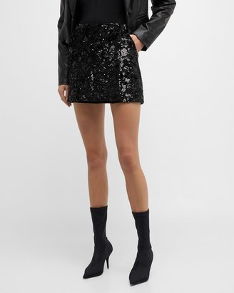 Grand Prix Sequin Mini Wrap Skirt