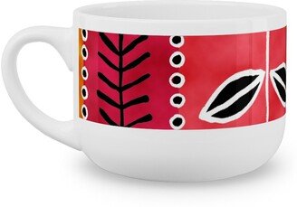 Mugs: Ribbons Latte Mug, White, 25Oz, Red