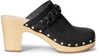 Merrill Braided Leather High Heel Clogs